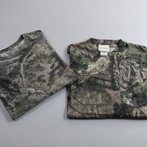 Lot of 2 Rustic Ridge Habit Mens Camo Long Sleeve T-Shirts Mossy Oak Medium Hunt